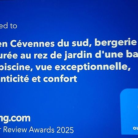 Gite En Cevennes Du Sud, Bergerie Restauree Au Rez De Jardin D'Une Bastide Avec Piscine, Vue Exceptionnelle, Authenticite Et Confort Saint-Laurent-le-Minier Luaran gambar