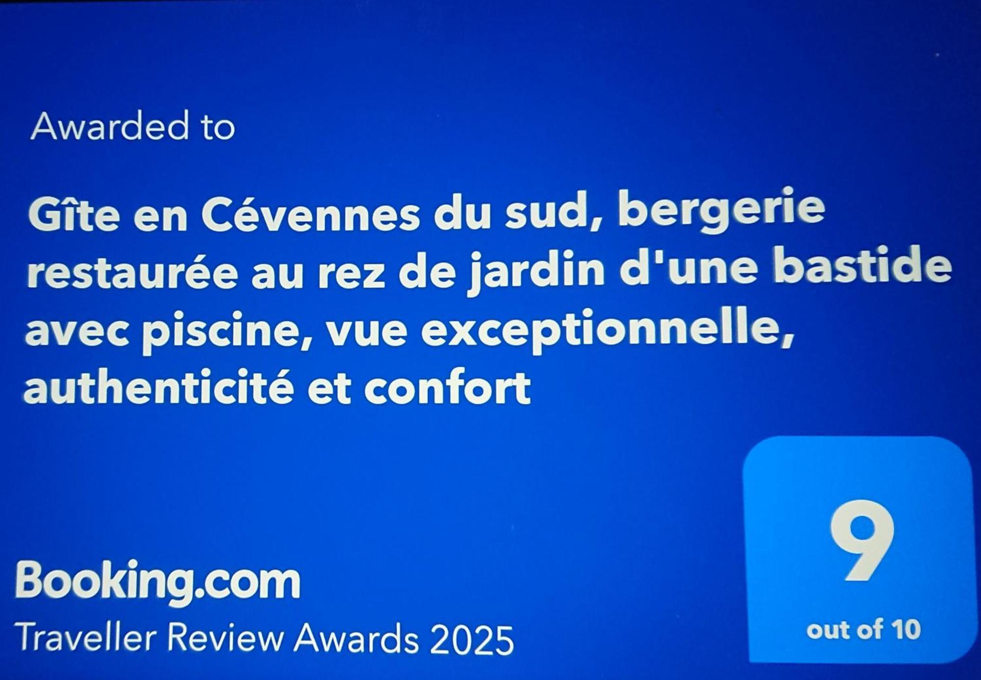 Gite En Cevennes Du Sud, Bergerie Restauree Au Rez De Jardin D'Une Bastide Avec Piscine, Vue Exceptionnelle, Authenticite Et Confort Saint-Laurent-le-Minier Luaran gambar
